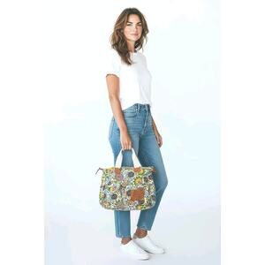 Malirona Canvas Overnight Bag Weekender Carry On Travel Duffel Floral Shoulder